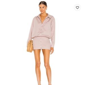 L’Academie Xavier Mini Dress in Beige